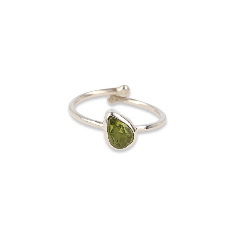 Schmaler verstellbarer Ring aus Peridot in Silber unter Schmuck - Edelsteinringe - Verstellbare Ringe