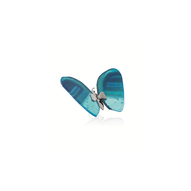 Schmetterling aus Edelstein Achat blau