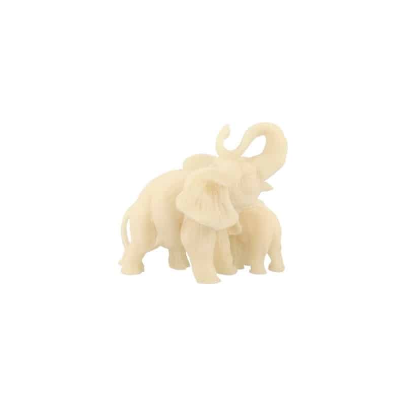 Schnee-Quarz-Figur 2 Elefanten
