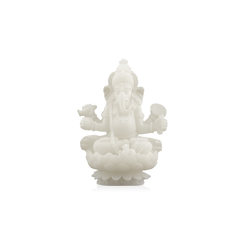 Schnee-Quarz-Statue Ganesha (10 cm) unter Edelsteine & Mineralien - Edelstein Formen - Edelstein Figuren - Home & Living - Spirituelle Figuren - Ganesha Figuren