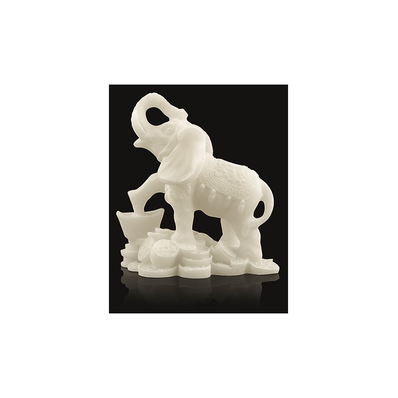 Schneequarz Elefantenfigur Reichtum (9 cm)