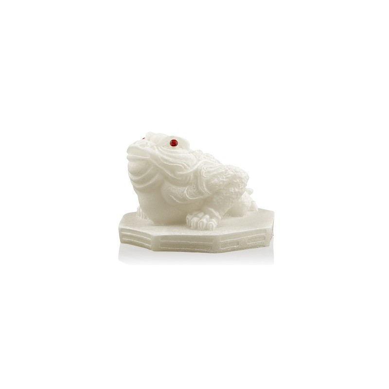 Schneequarz-Statue Frosch (5 cm)