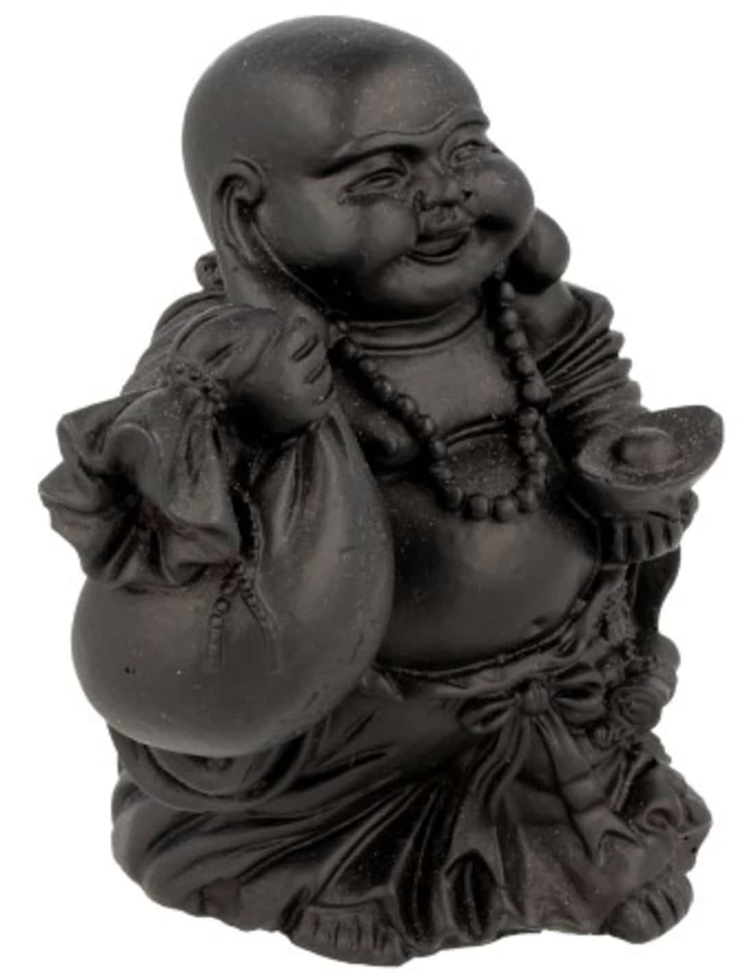 Schwarzer Buddha mit Tasche und Schale (9 cm) unter Home & Living - Spirituelle Figuren - Buddha Figuren