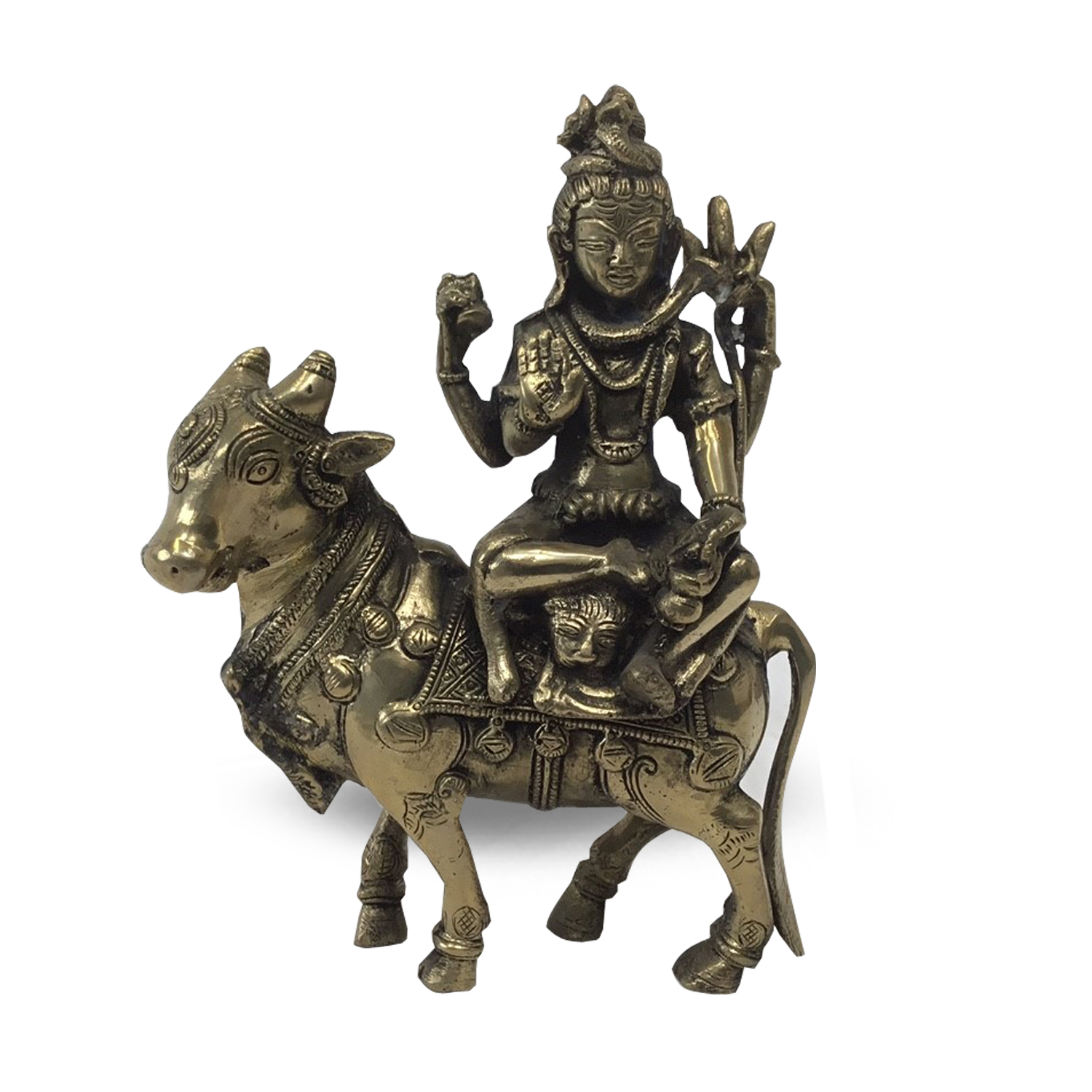 Shiva auf Kuh - 21 cm