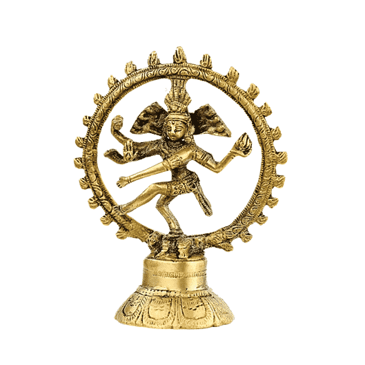 Shiva Nataraja Messing einfarbig - 15 cm