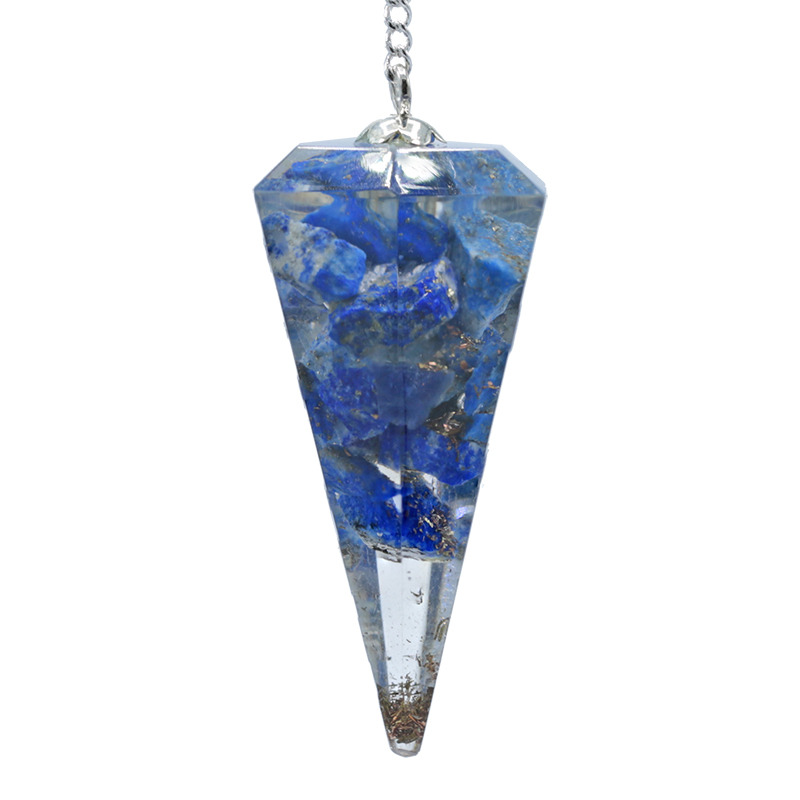 Shuttle Orgonit Facettenschliff Spitze - Lapis Lazuli