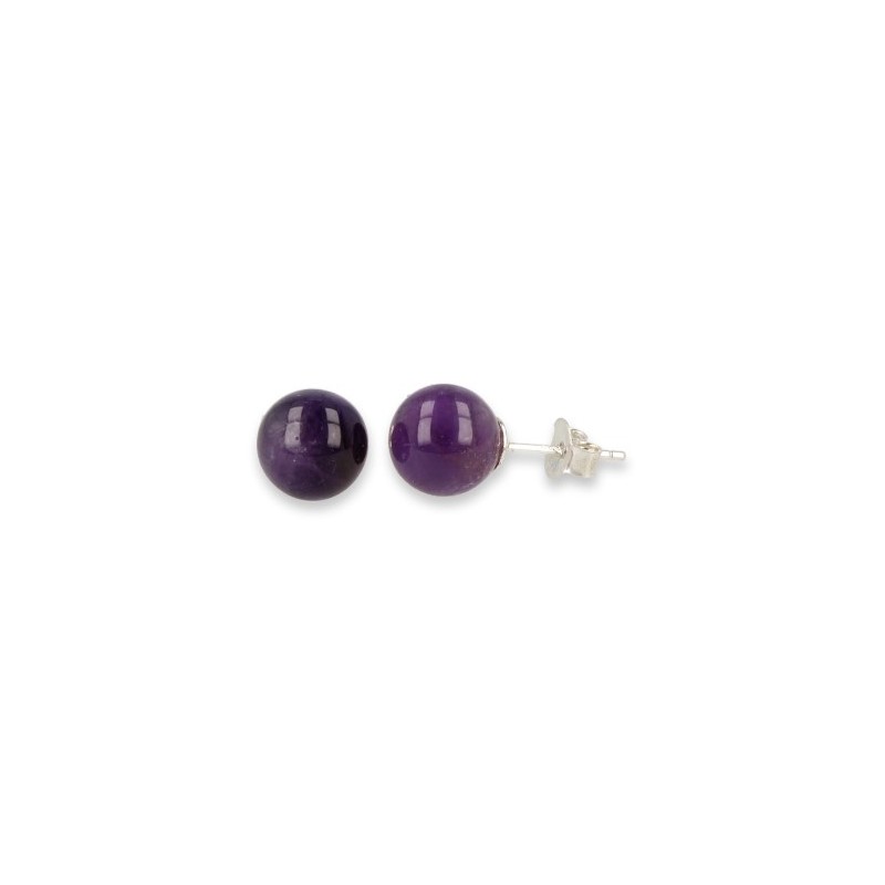 Silber Ohrringe Amethyst (8 mm)