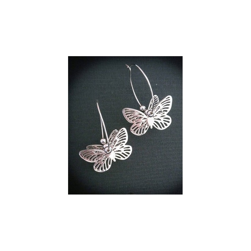 Silberne Ohrringe Schmetterlinge