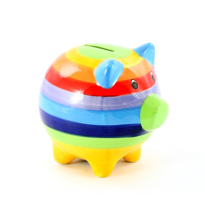 Spardose aus Keramik Schwein (15 cm)