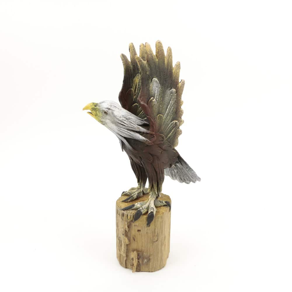 Statue aus Holz Adler aus S-gemehl (24 x 15 cm)