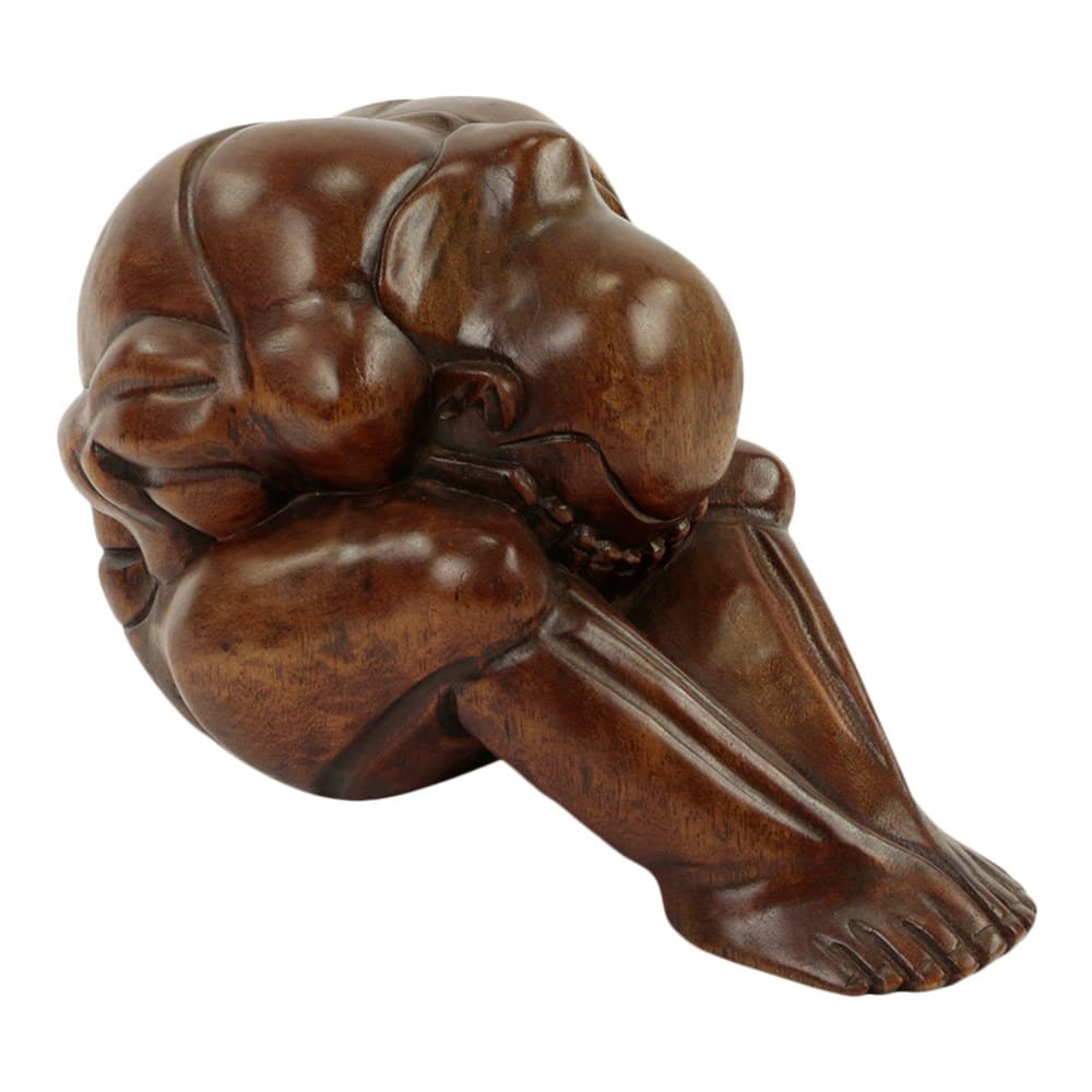 Statue aus Holz Betender Yogi (30 x 20 x 19 cm)