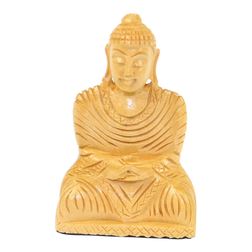 Statue aus Holz Buddha Gautam sitzend (8 x 5 x 2 cm)