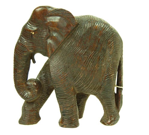Statue aus Holz Elefant (16 x 15-5 x 8 cm)