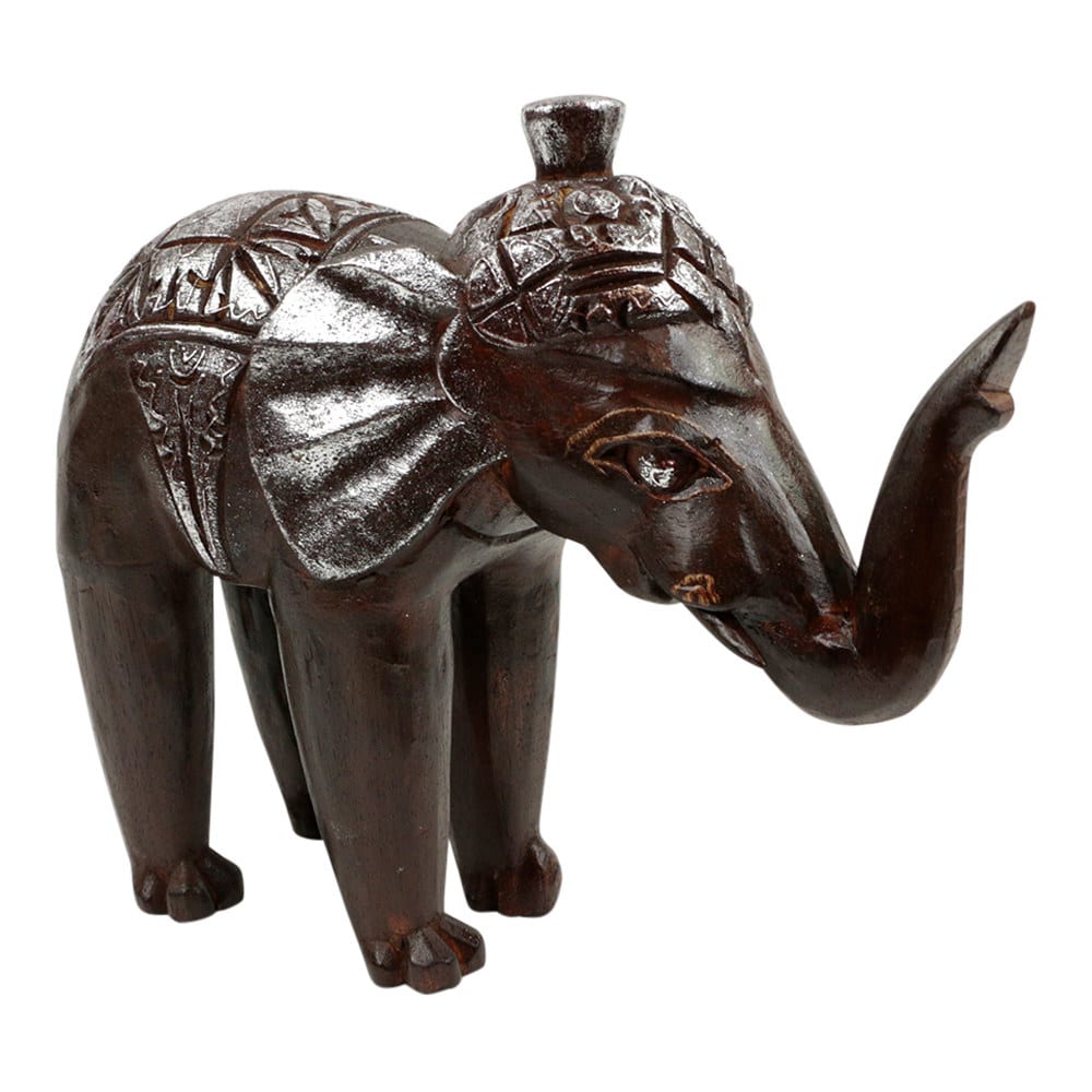 Statue aus Holz Elefant Braun (27 x 26 cm)