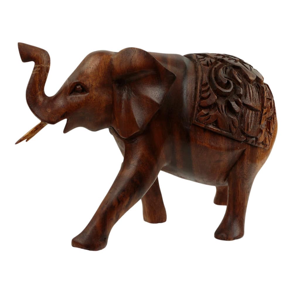 Statue aus Holz Elefant mit Holzschnitzerei (23 x 16 cm) unter Home & Living - Dekoration & Atmosph?re