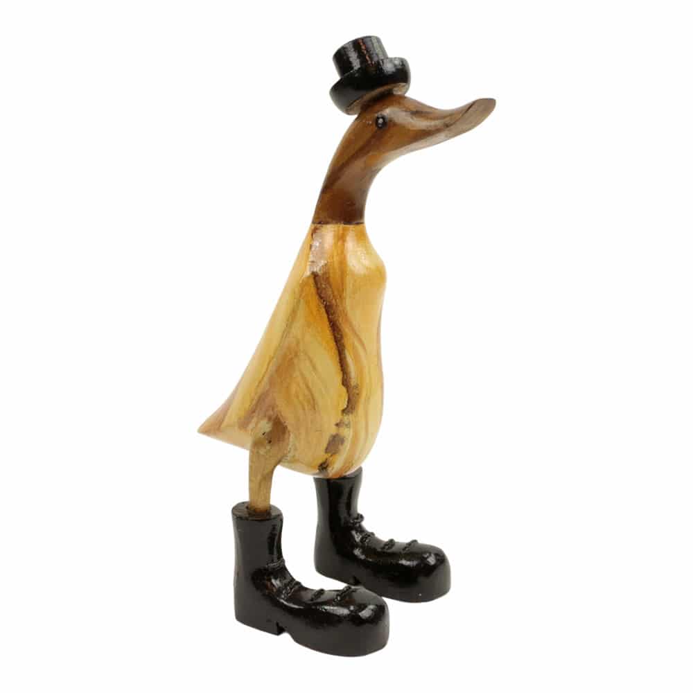 Statue aus Holz Ente mit schwarzem Hut (28 x 19 x 10 cm) unter Home & Living - Spirituelle Figuren - Holzfiguren - Holzente - Home & Living - Dekoration & Atmosph?re