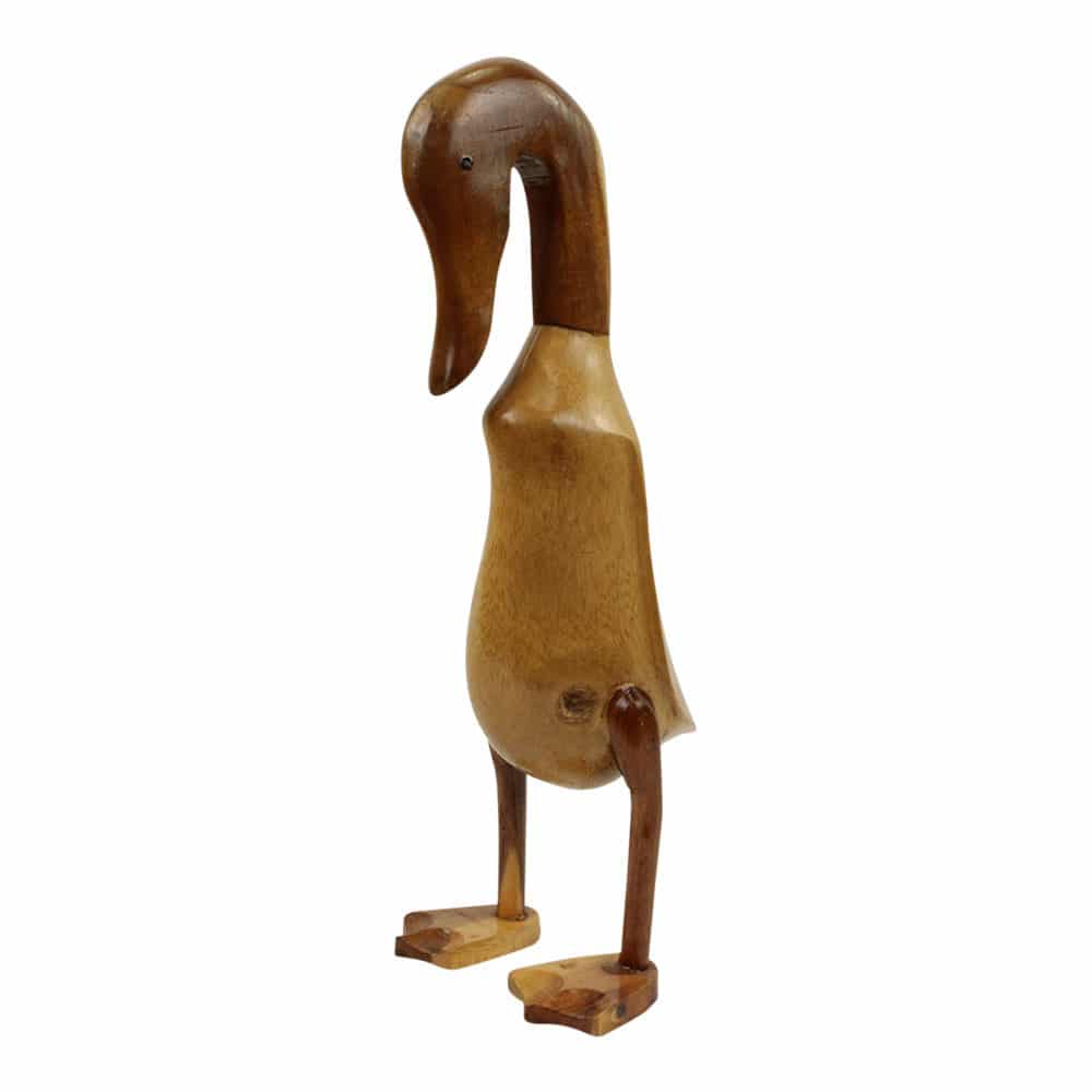 Statue aus Holz Ente Nat-rlich Braun (44 x 22 x 14 cm)