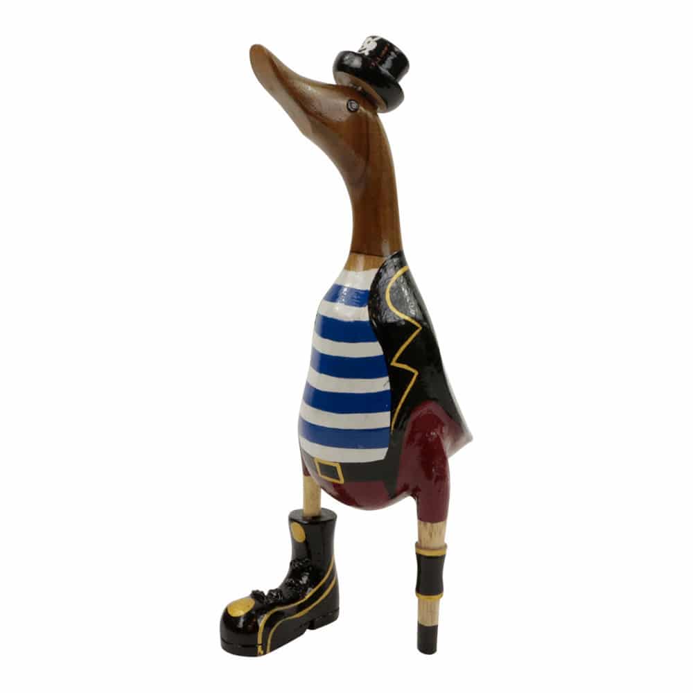 Statue aus Holz Ente Pirat (33 x 18 x 11 cm)