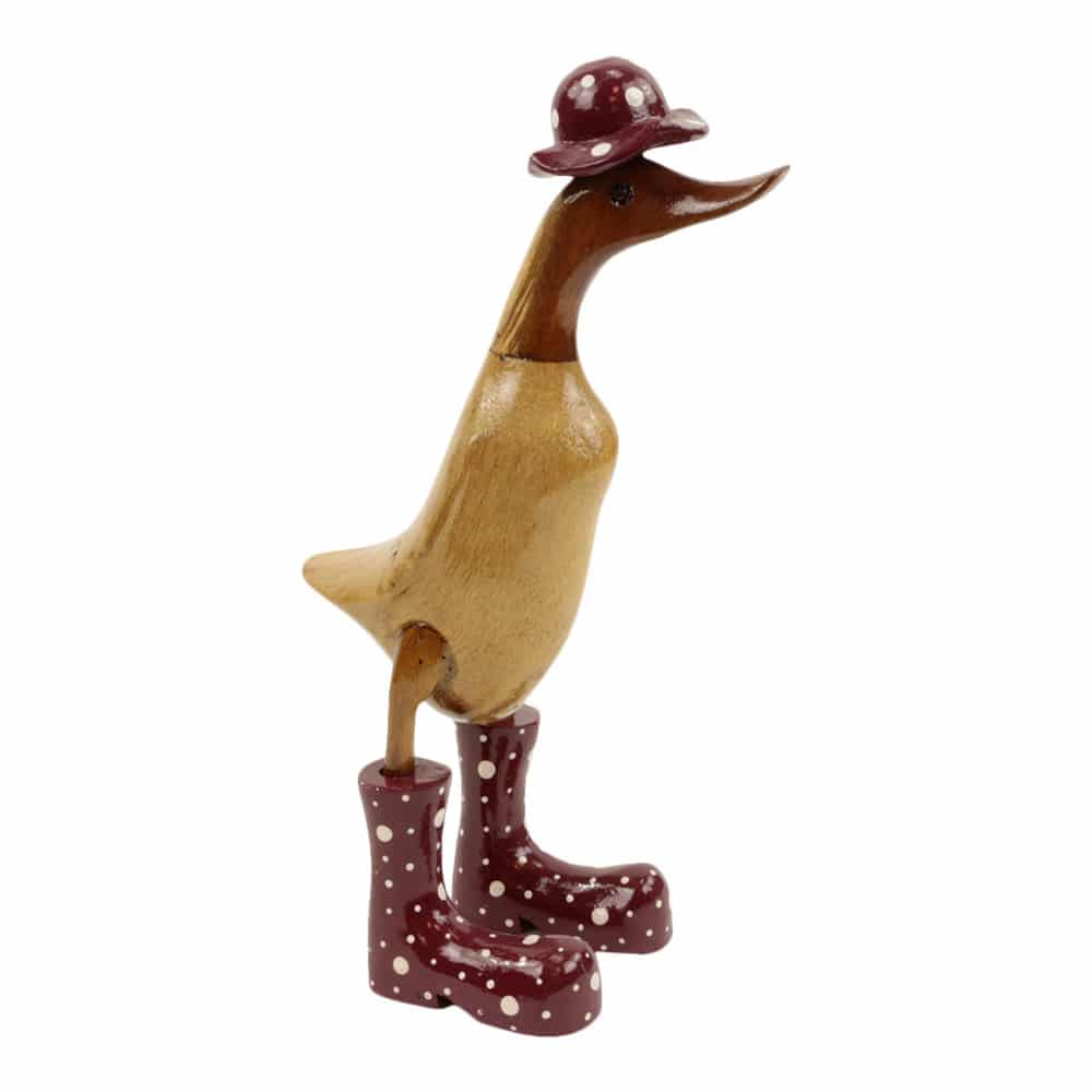 Statue aus Holz Ente Wellington mit Hut (30 x 17 cm) unter Home & Living - Spirituelle Figuren - Holzfiguren - Holzente - Home & Living - Dekoration & Atmosph?re