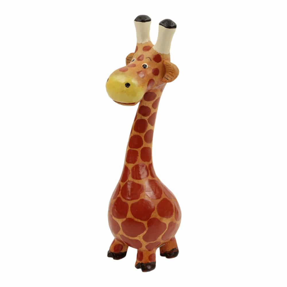 Statue aus Holz Giraffe mit Bauch (26 x 9 x 8 cm)