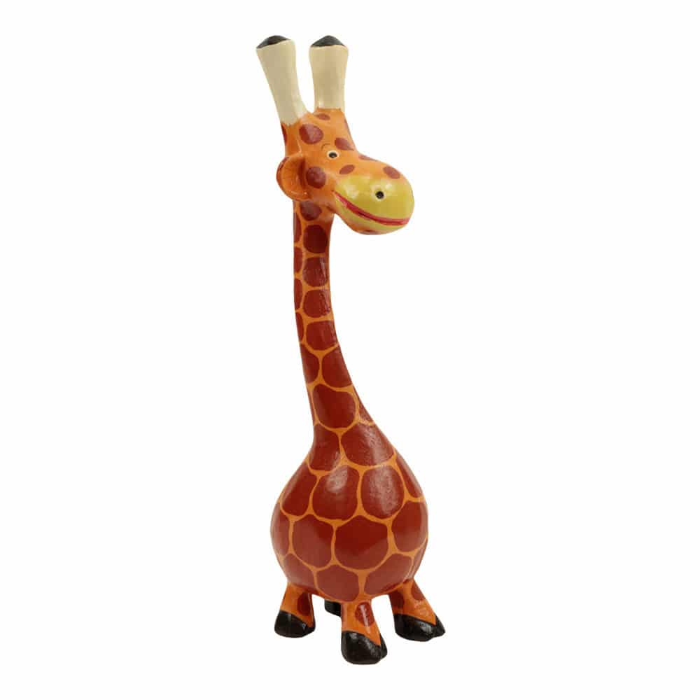 Statue aus Holz Giraffe mit Bauch (49 x 12 x 11 cm)