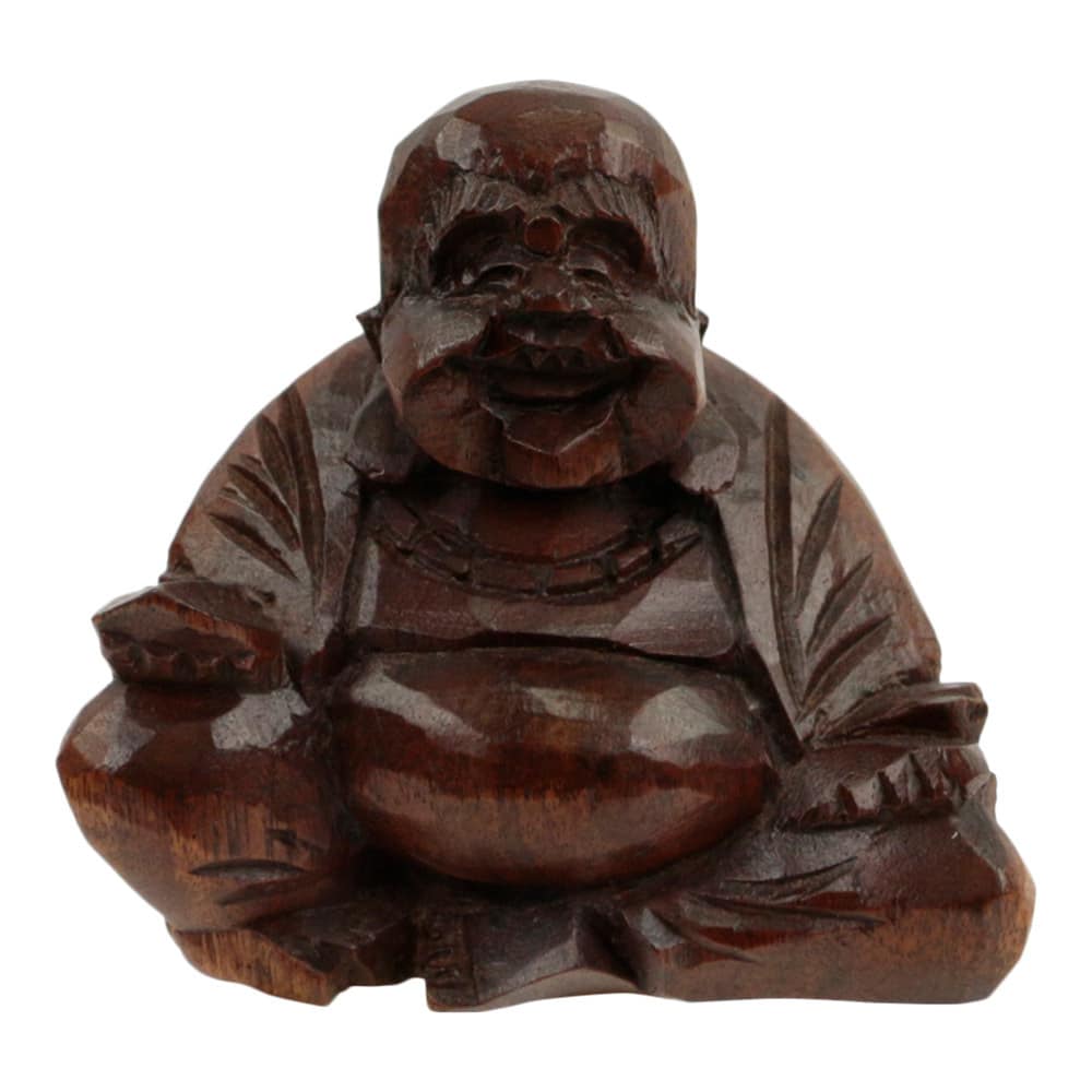 Statue aus Holz Gl-cklicher Buddha (7 cm)