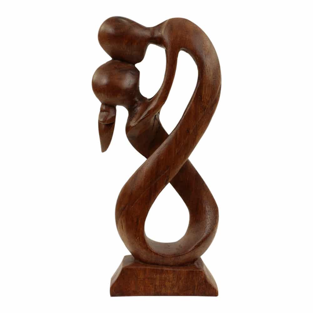 Statue aus Holz K-ssende Menschen (25 x 11 cm)