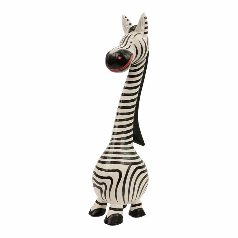 Statue aus Holz Zebra langer Hals (40 x 20 x 9 cm)