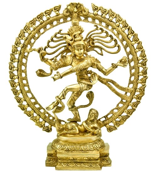 Statue der tanzenden Shiva Natraj mit Drachen (50 cm)