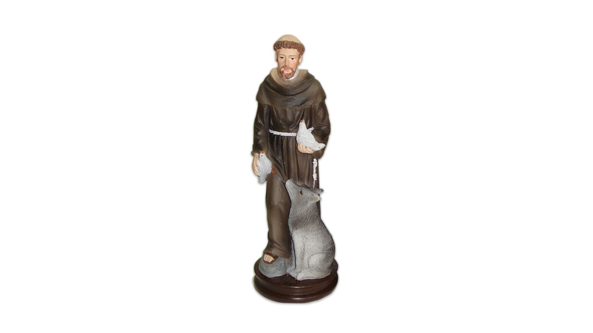 Statue des Heiligen Franziskus mit Wolf (13 cm)