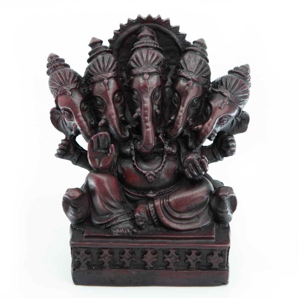 Statue Ganesha mit f-nf K-pfen (13 cm)
