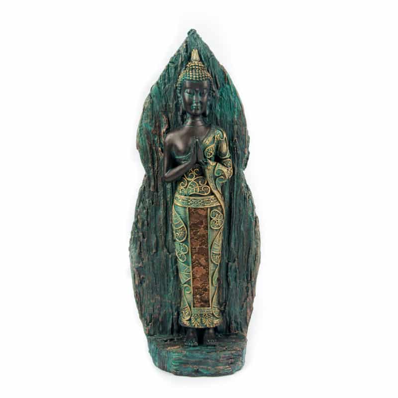 Stehender Buddha im Gebet Antikes Finish Thailand - 31 cm unter Home & Living - Spirituelle Figuren - Buddha Figuren - Thail?ndische Buddha Figuren