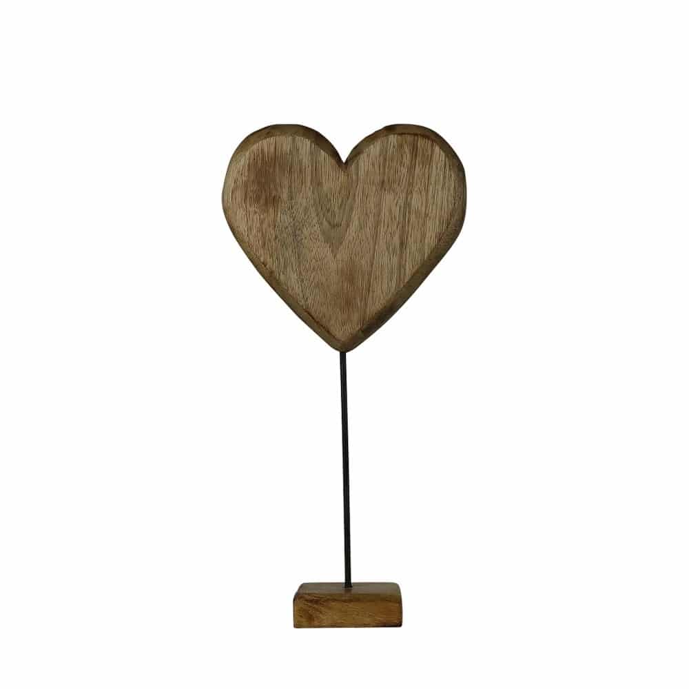 Stehendes Herz aus Mangoholz (35 cm)