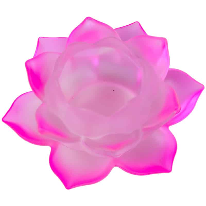 Stimmungsvoller Teelichthalter Lotus Glas rosa