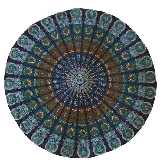Strandtuch Mandala-Design (blau-gr-n)