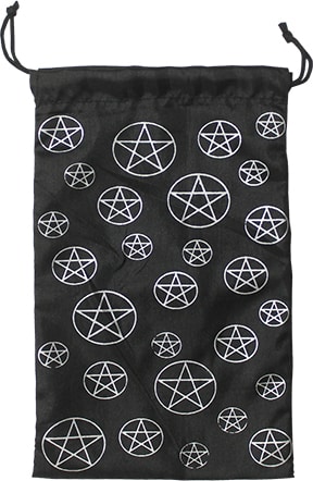 Synthetische Seidentasche - 20cm - Pentagramm auf Schwarz