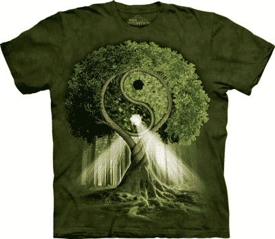 T-Shirt Mountain Artwear Yin Yang Baum (Gr-e L- gr-n)