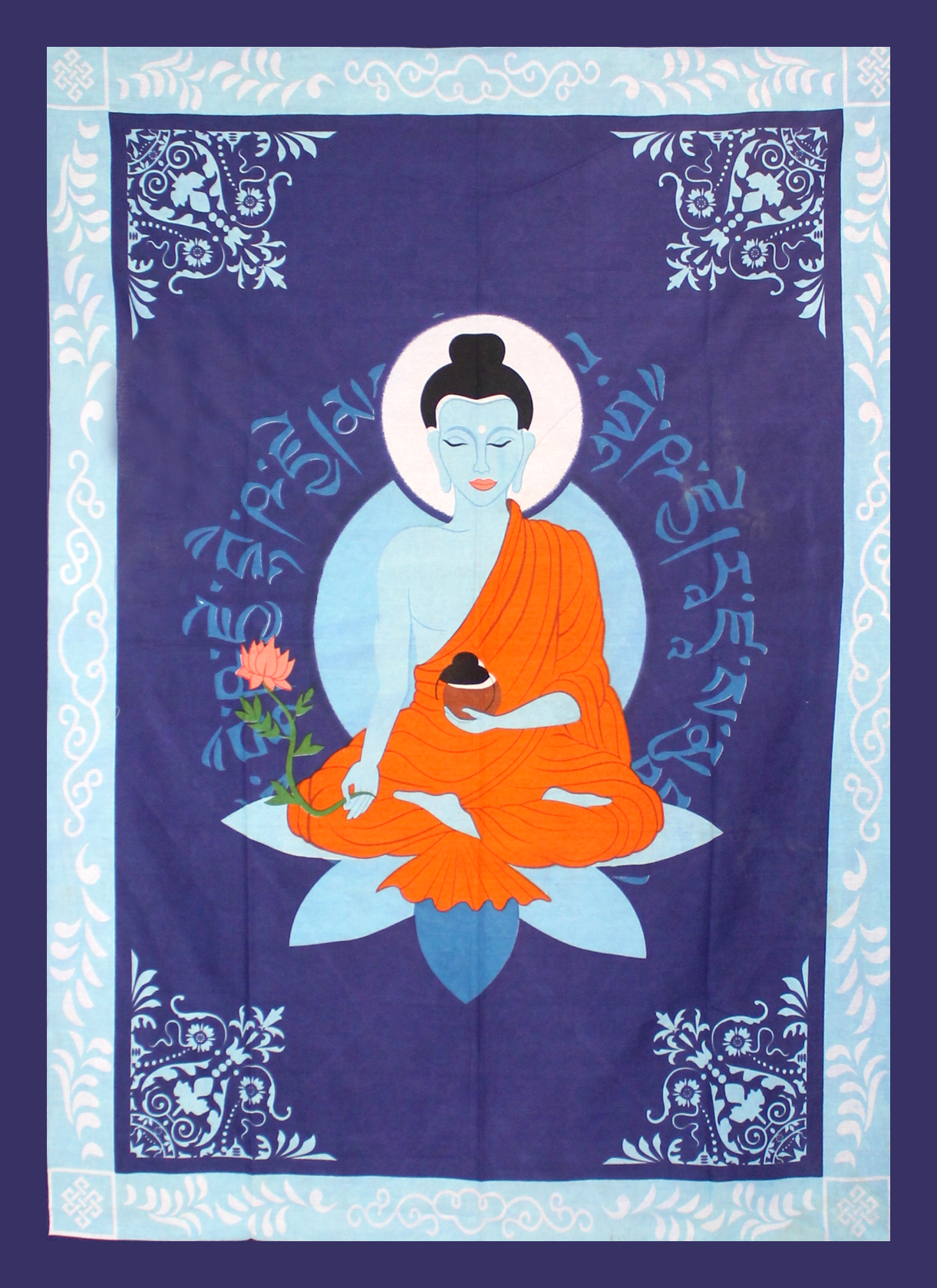 Tagesdecke- Wandtuch aus Baumwolle Medizin Buddha