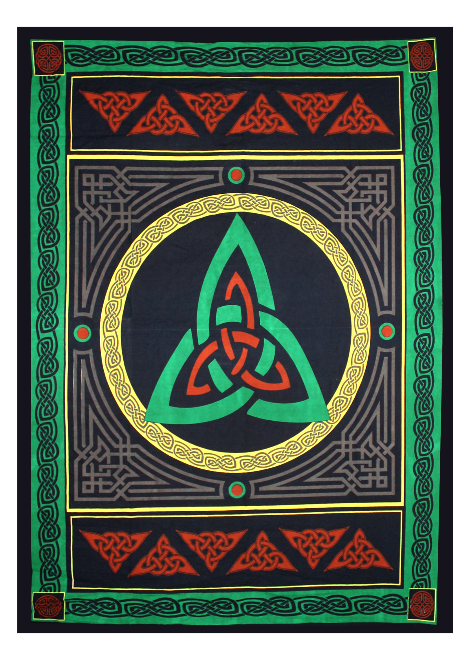 Tagesdecke- Wandtuch aus Baumwolle Triquetra