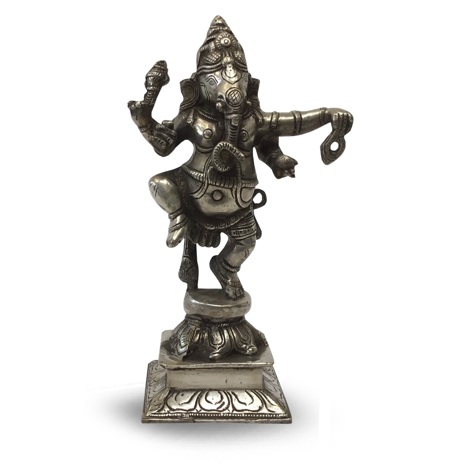 Tanzender Ganesha Silber - 25 cm