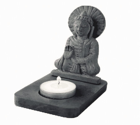 Teelicht-Halter Speckstein Buddha