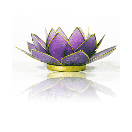 Teelichthalter - Lotusblume (atmosph-risches Licht- lila)