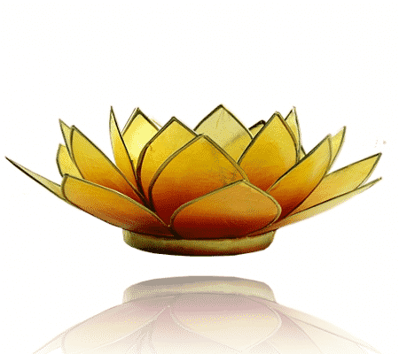 Teelichthalter - Lotusblume (atmosph-risches Licht- orange-gelb)