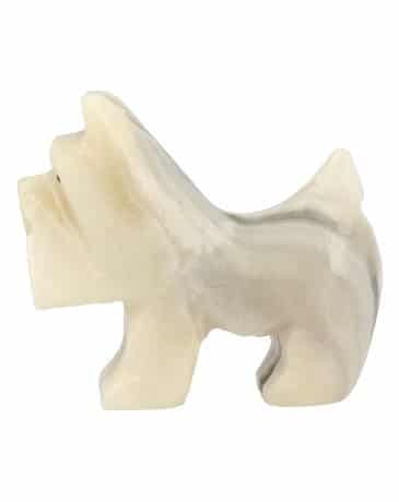 Terrier aus Edelstein Aragonit (7 cm)
