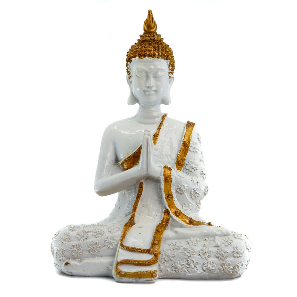 Thai Buddha Statue Meditieren Polyresin Wei- - 14 x 9 x 20 cm unter Home & Living - Spirituelle Figuren - Buddha Figuren - Sitzender Buddha - Home & Living - Spirituelle Figuren - Buddha Figuren - Thail?ndische Buddha Figuren