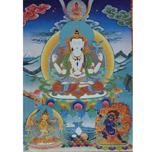 Thangka Reproduktion - Chenrezig 4 Arme