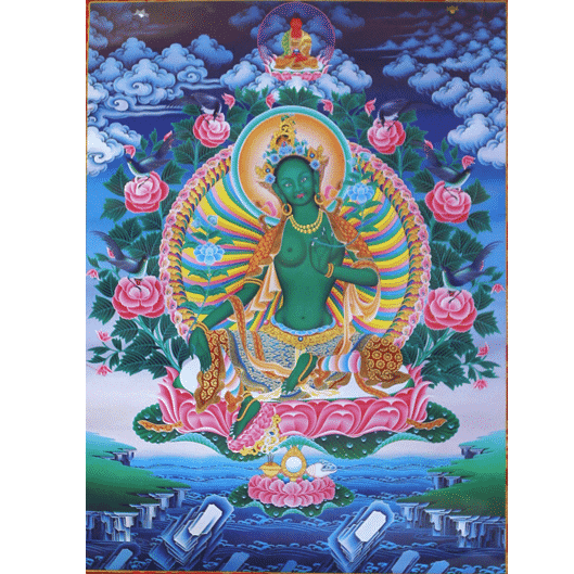 Thangka Reproduktion - gr-ne Tara