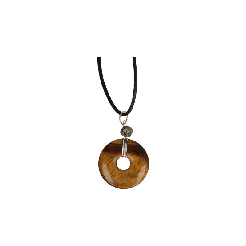 Tigerauge Donut Anh-nger an Kordel (30 mm) unter Schmuck - Edelstein-Anh?nger - Donut Anh?nger