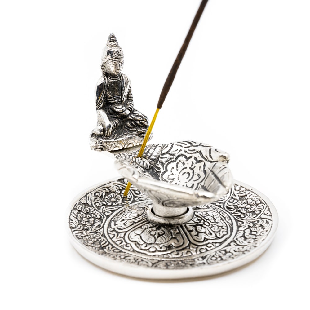 Traditioneller Weihrauchbrenner mit Buddha Silber