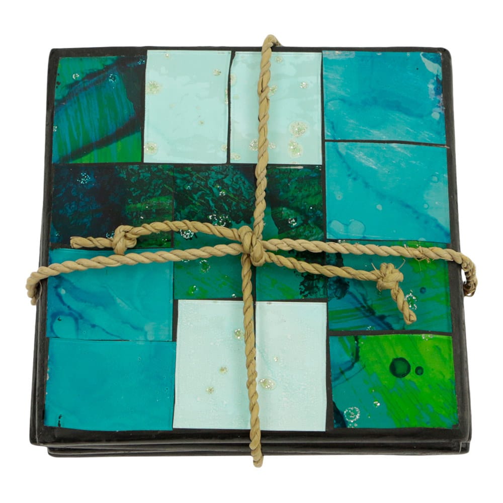 Untersetzer Mosaik Blau Mix (4er-Set)